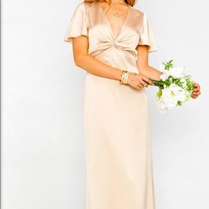 Show Me Your MuMu Rome Twist Gown• Color Champagne Luxe Satin